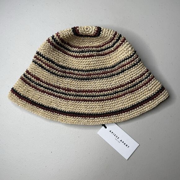 Apiece Apart Accessories - Apiece Apart Chambira Hat Tan Red Stripe